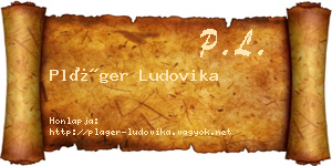 Pláger Ludovika névjegykártya